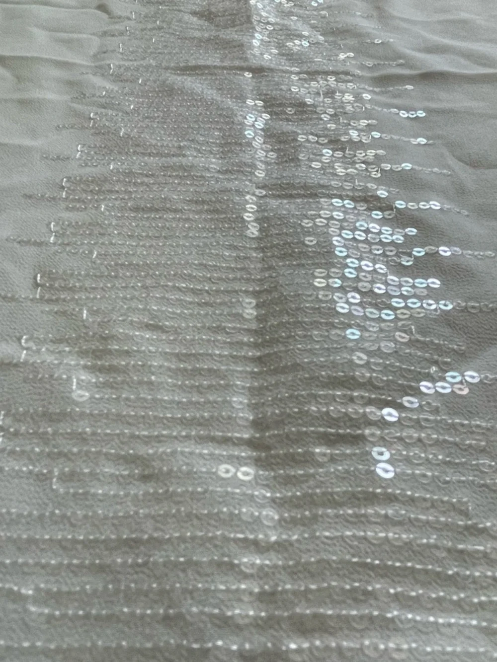 Ivory Sequin Scarf Shawl Wrap Formal Evening Bridal Lightweight Long Scarf